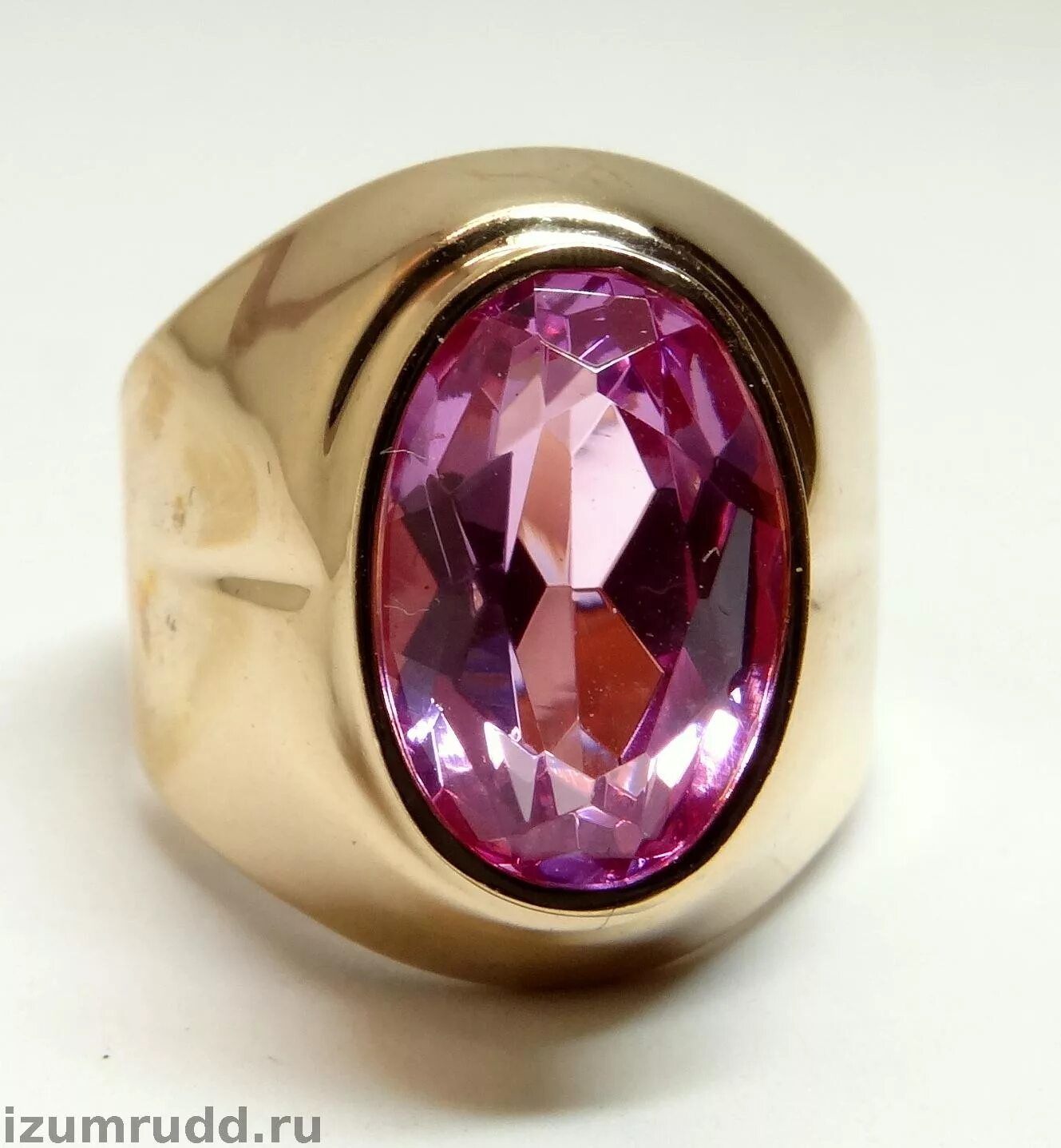 кольцо золотое 583 пробы (351803). литое золотое кольцо с розовым камнем 583 пробы. кольцо с камнем 583. проба ссср золото 583 пробы. золотое кольцо ссср 583 с кварцем корундом сапфиром.