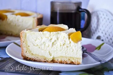 Чизкейк с консервированными персиками