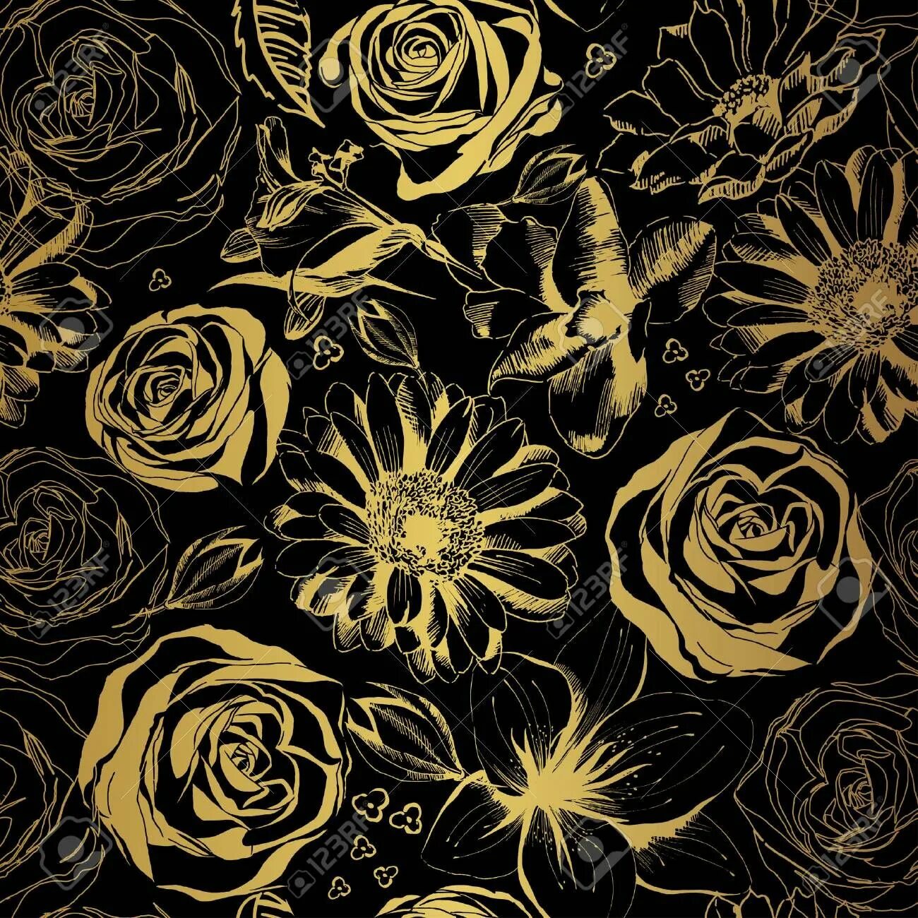 Gold wallpaper. Черно бело золотые цветы. Обложка для интернет магазина в черно золотых цветах. Черно бело золотые цветы. Золотой орнамент на черном фоне.