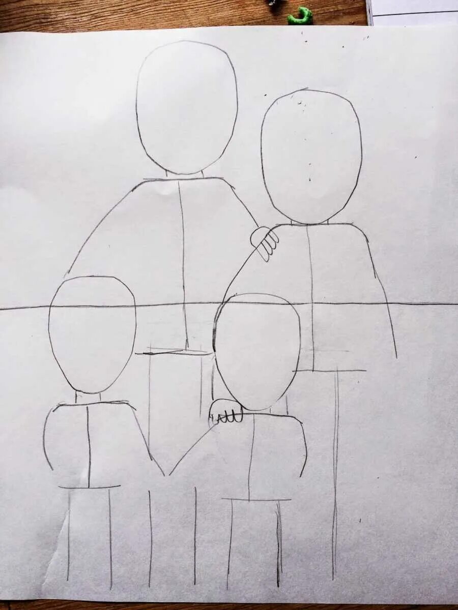 Как нарисовать нужную картинку. Поэтапное рисование семьи. Рисунок семьи пошагово. Рисование моя семья. Рисунок семьи поэтапно для детей.