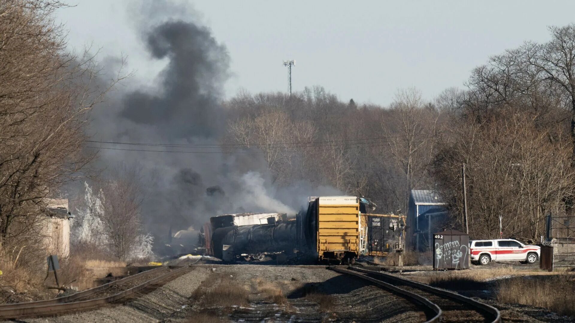 Крушение поезда в Огайо 2023.