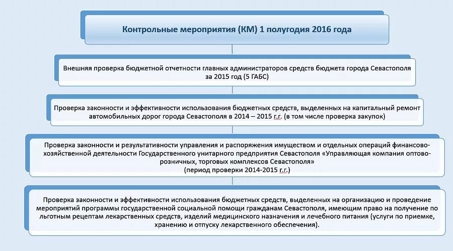 Реализация контрольных мероприятий