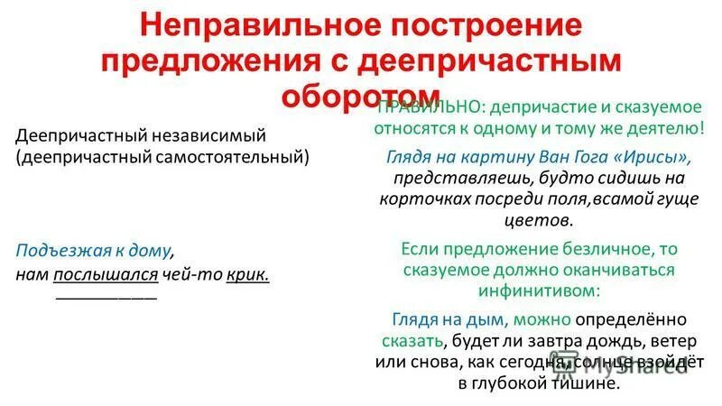 Подъехав к морю закончить предложение. Неправильное построение предложения с деепричастным оборотом. Неправильное построение предложения с дееприч. Построение предложения с деепричастным оборотом. Нормы построения предложения с деепричастным оборотом.