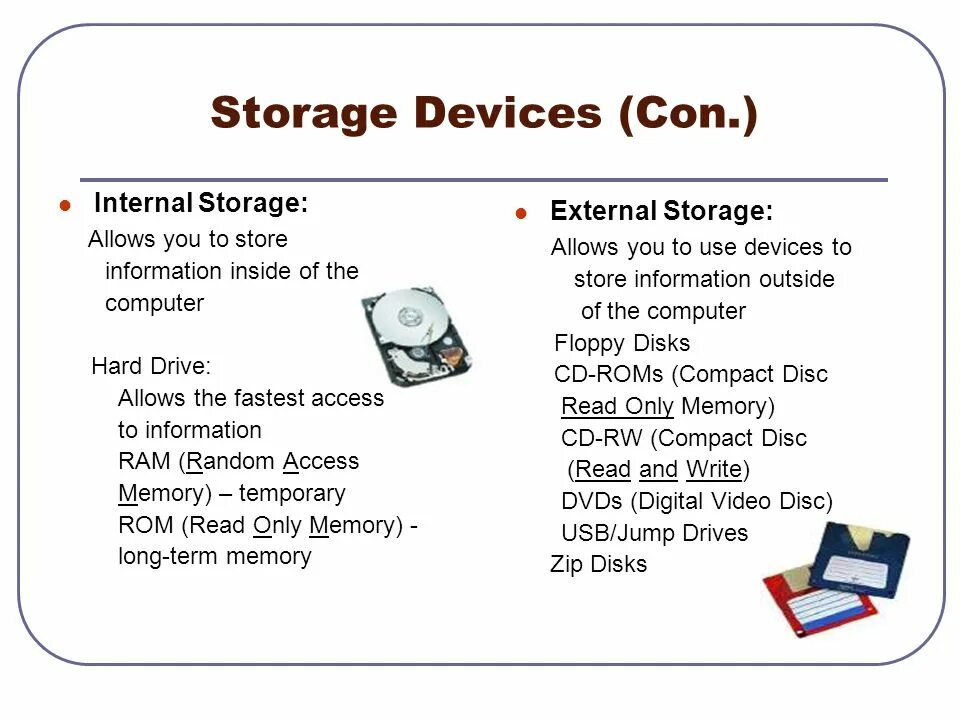 Storage значение. Computer devices презентация. internal device of the computer. storage devices. external storage device.