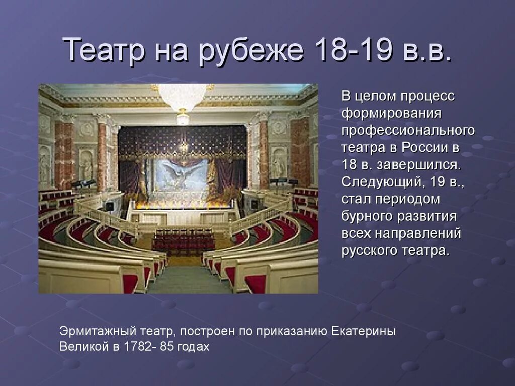 Какая родина русского театра. Русский театр России 18 века. Русская культура 18 века театр. Театр 19 в России большой театр. Эрмитажный театр 18 века в России.