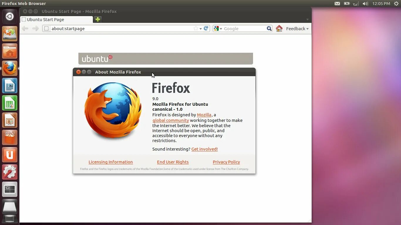 Браузер Firefox в Ubuntu. Браузер в убунту. Mozilla Firefox Интерфейс.