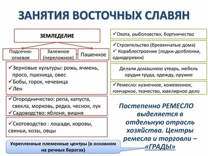 Виды хозяйственной деятельности у славян