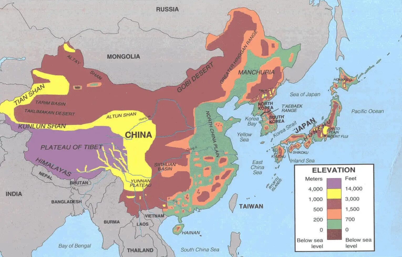 Map of china. Рельеф Китая карта. География Китая карта. Китай карта географическая. Горы Китая на карте.