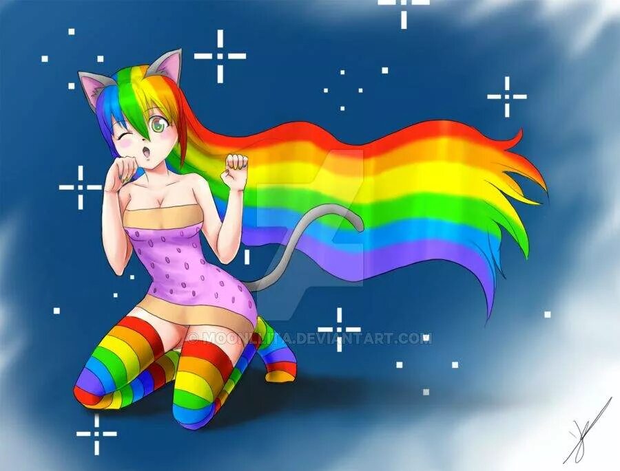нян кэт и кэт нян. котик с радужными глазами. летающий котик с радугой. кот с радугой. рейнбоу баттерфляй юникорн китти.
