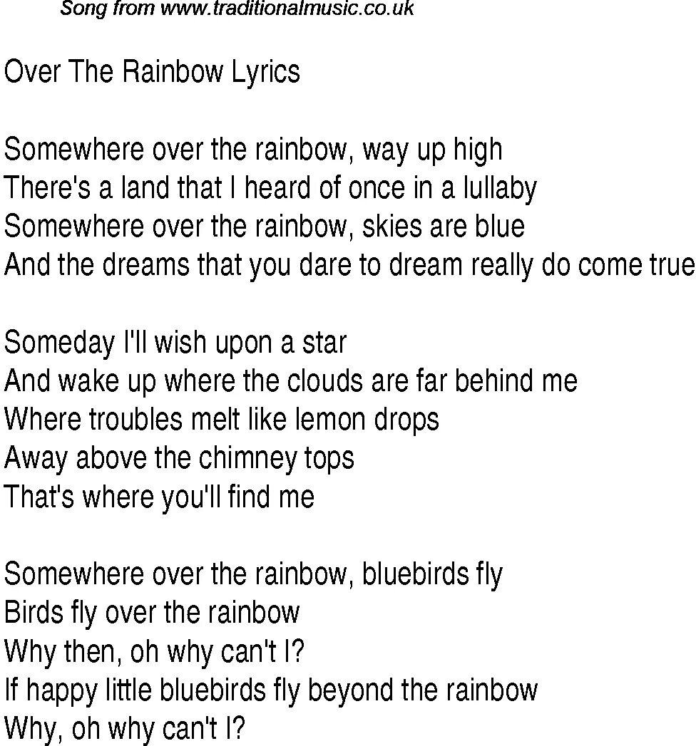 Песня over the rainbow. Песня somewhere over the Rainbow. Текст песни somewhere over the Rainbow. Over the Rainbow текст. Over the Rainbow текст песни.