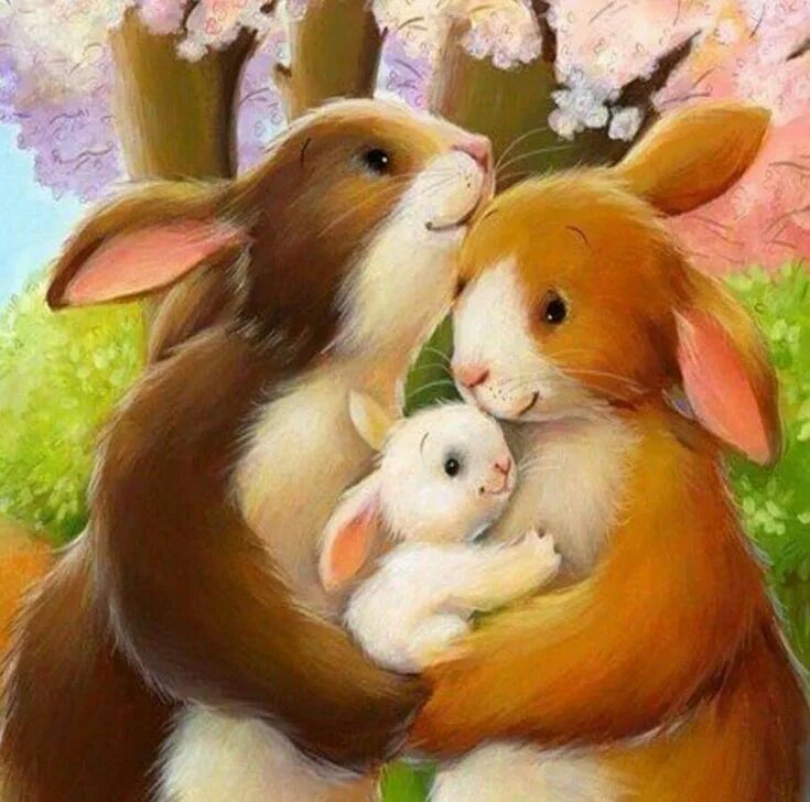Зайки семья. Семья Зайцев. Кролик картина. Семья кроликов.