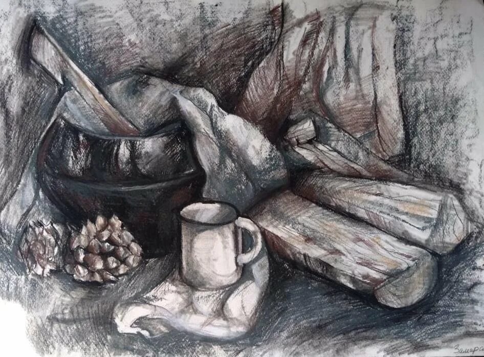 Чугун рисунок. Натюрморт с дровами. натюрморты с чугуном. станковая графика натюрморт. натюрморт с чугунком.