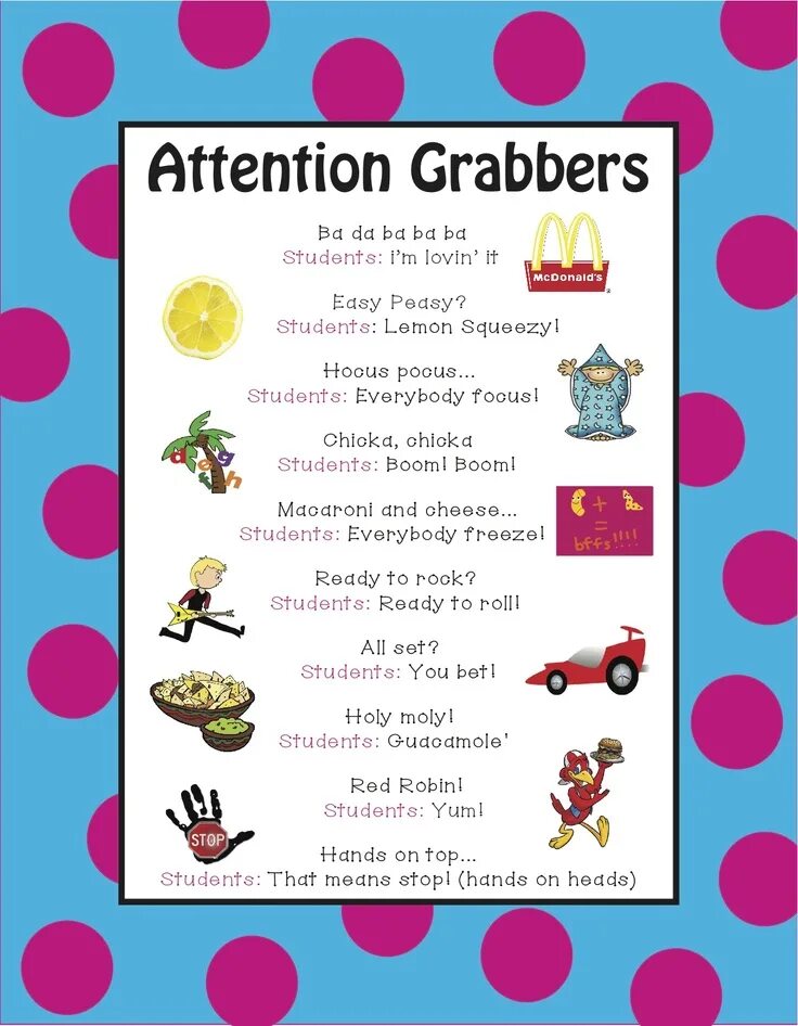 Attention Grabbers. Grab the attention. Attention Grabbers Cards. Attention Getters. Grab attention