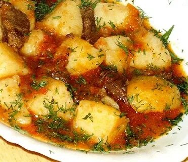 Соус картошка с мясом и овощами