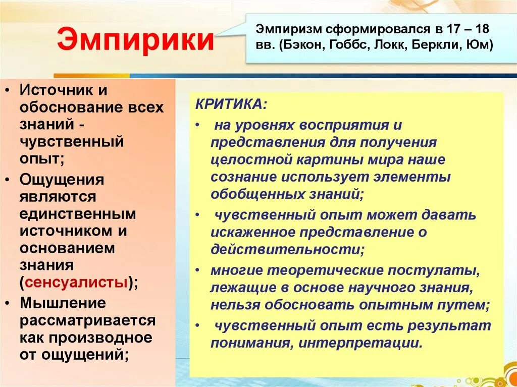 Признают чувственный опыт источником знаний. Эмпиризм в философии Аргументы. Истина эмпиризма. Плюсы эмпиризма. Эмпиризм Аргументы за и против.