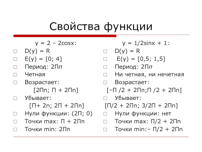 Y 1 cosx y 0. Свойства cosx. Функция 1/cosx. График 2cosx. График функции 2cosx.