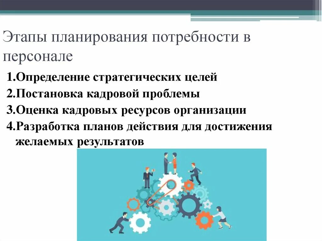 Концепция планирование потребностей ресурсов. Этапы планирования потребности в персонале. анализ потребности в персонале. анализ кадровых потребностей. этапы планирования кадровых ресурсов.