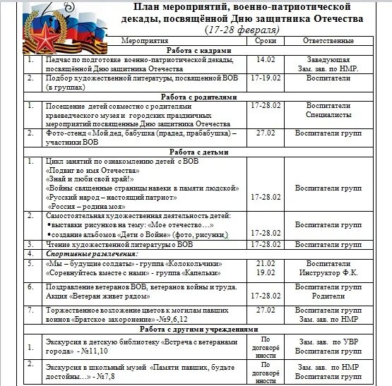 Отчет о проведении дня здоровья в доу. План проведения мероприятия. Патриотические мероприятия план мероприятий. План мероприятий с семьями военнослужащих. Военно-патриотические мероприятия.