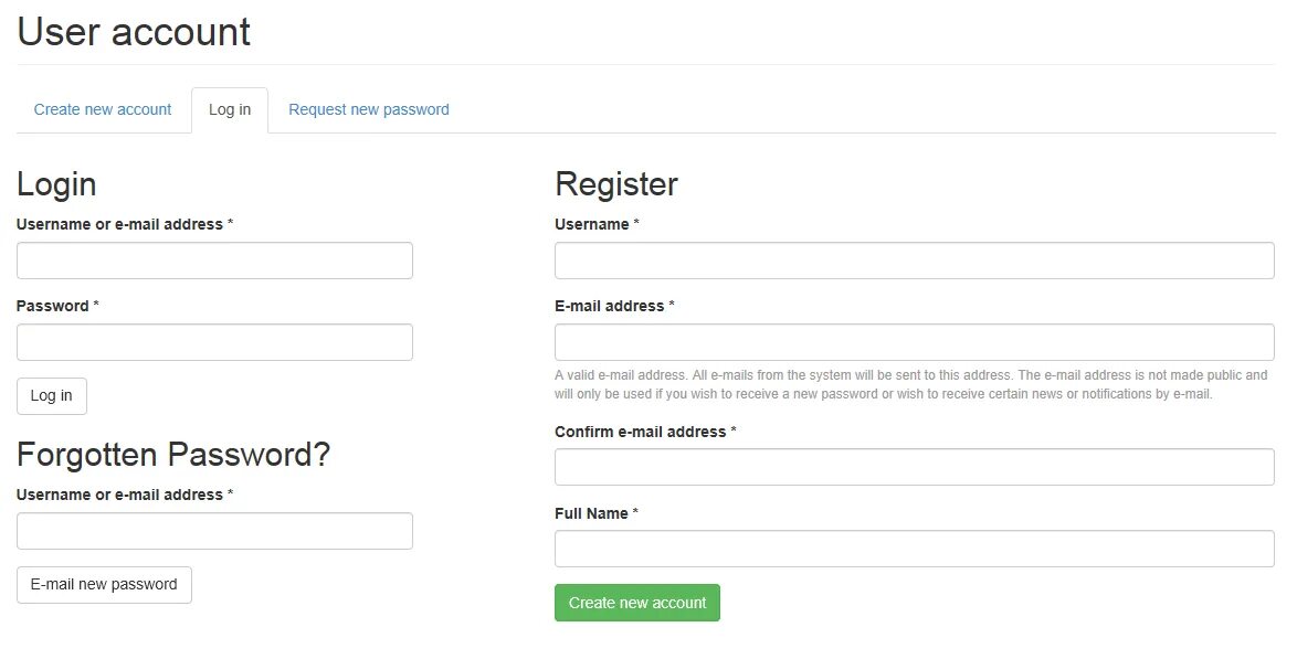 Login and register Panel. Create New password user. Register or login foto. User login. Login user id