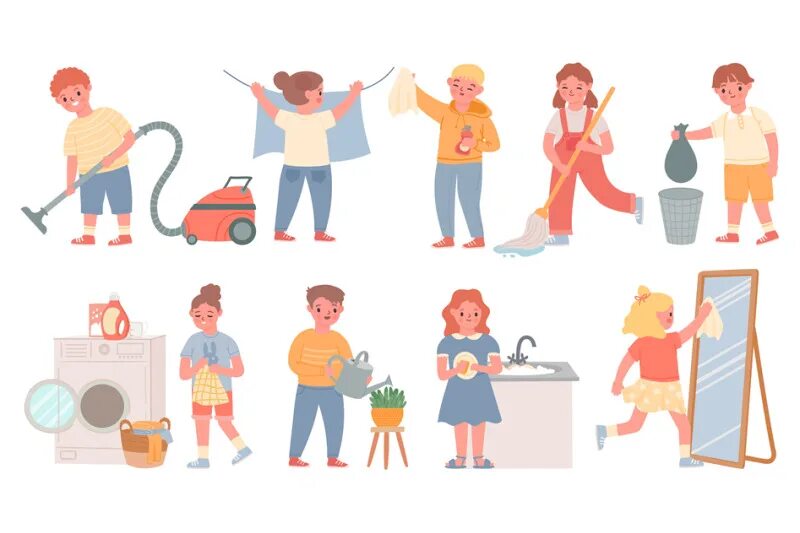Helping with housework. Картинки по теме housework. to do the housework рисунки. housework kids фотообои. housework примеры.