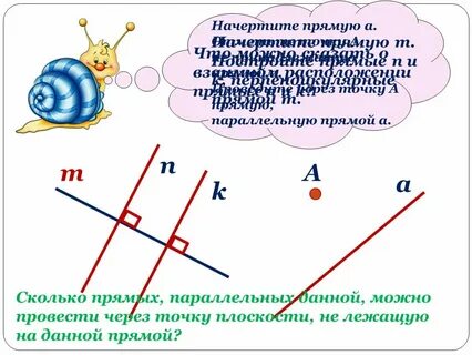 Начертите две перпендикулярные прямые fk и de