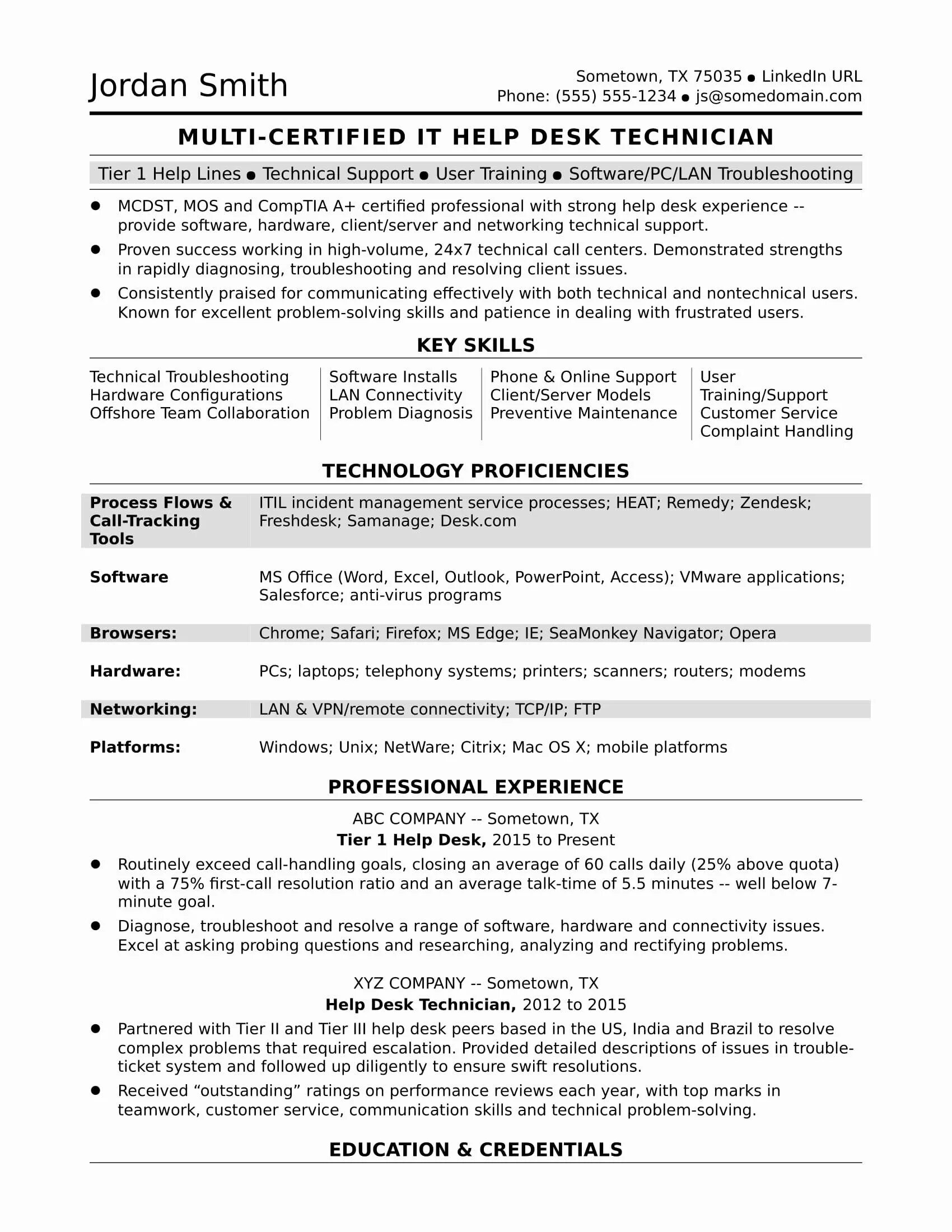 Client issued. Пример резюме help Desk. Sample Resume for Chief Concrete Technologist.