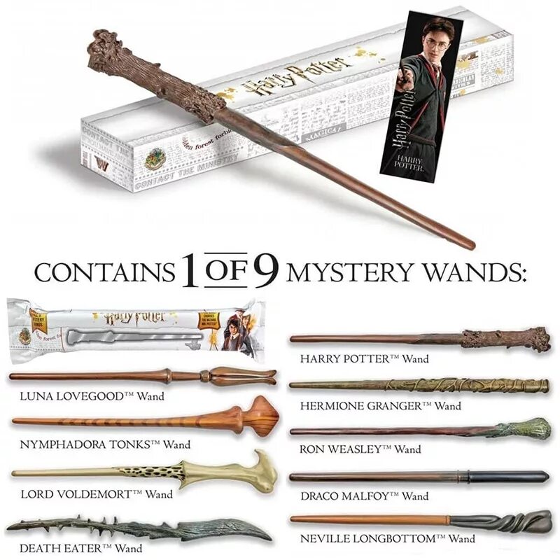 Magic wand перевод. Mystery Wand Harry Potter палочка. Harry Potter Mystery Wand Box Волшебная палочка.