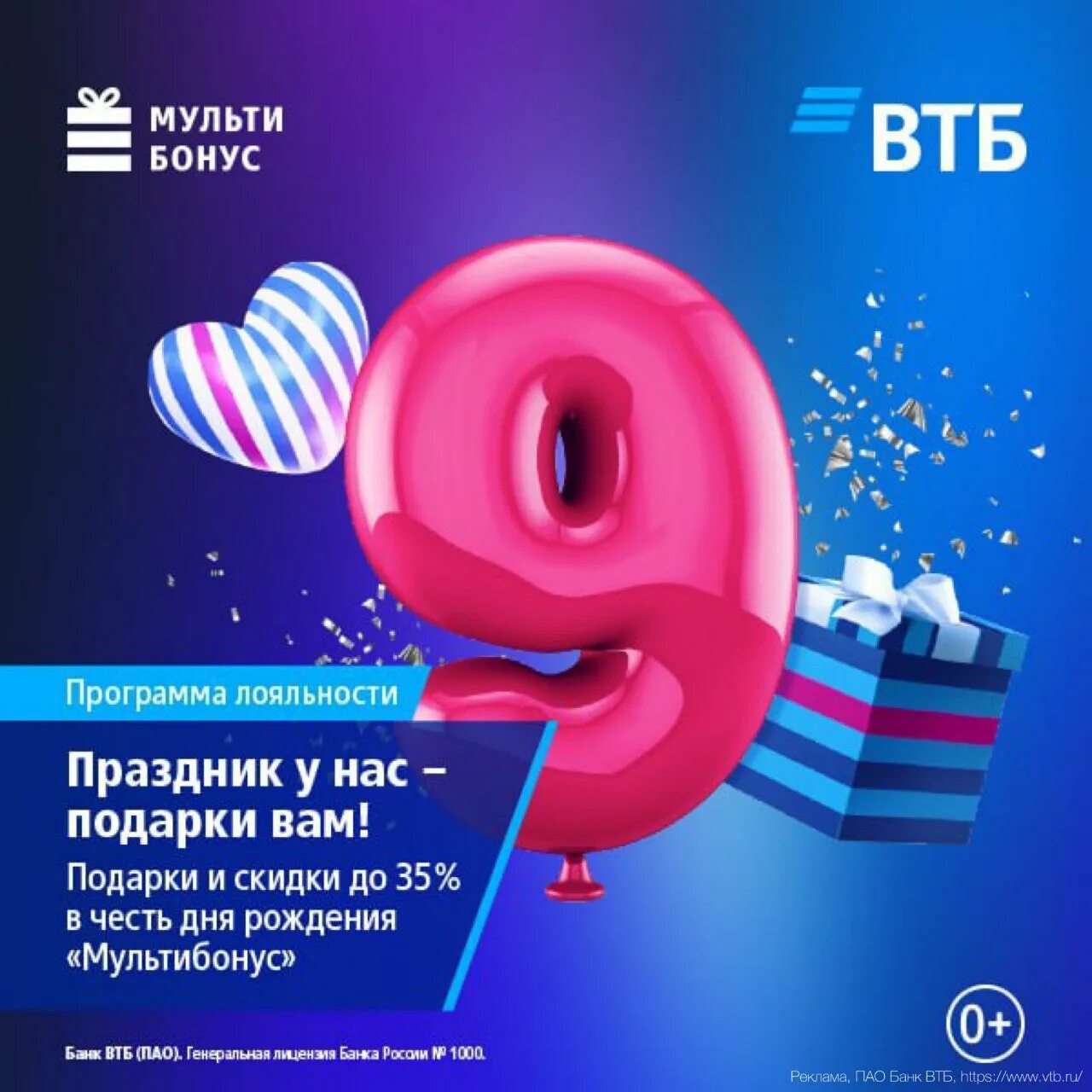 Мультибонус с 1 мая. Мультибонус. день рождения банка втб. акция за покупку.