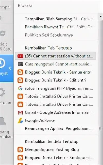 Could not start session. Could not start session