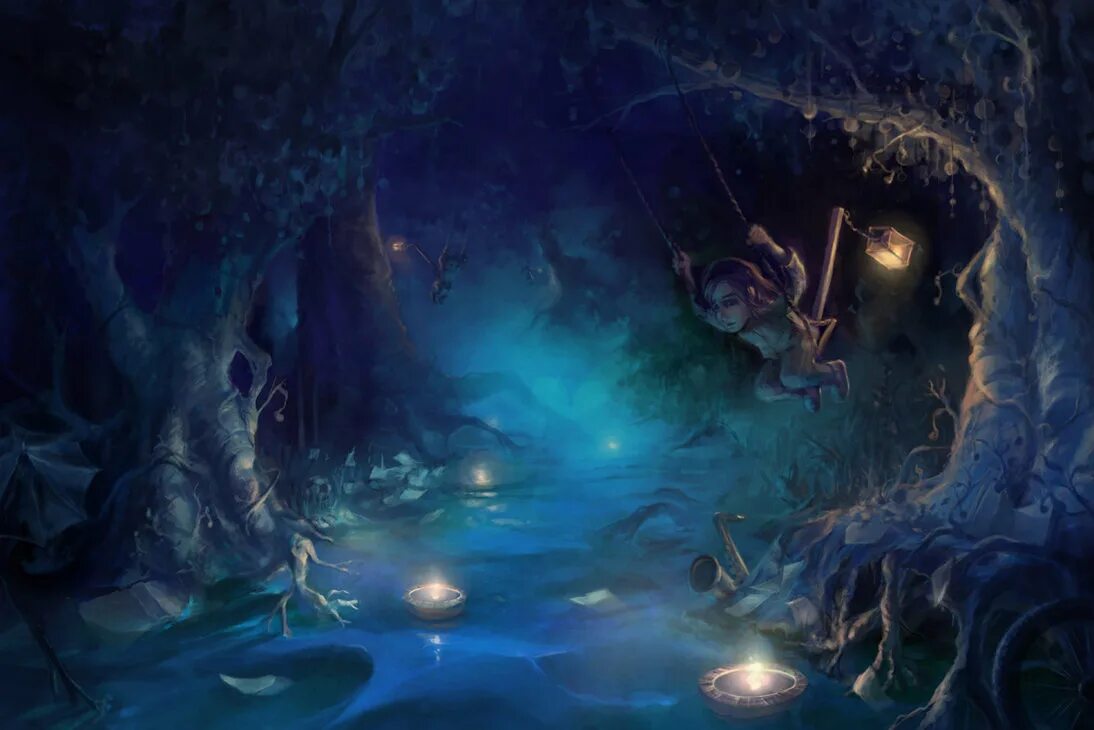 Загадочное царство. Французский художник Сирил Роландо. Мистическое озеро.