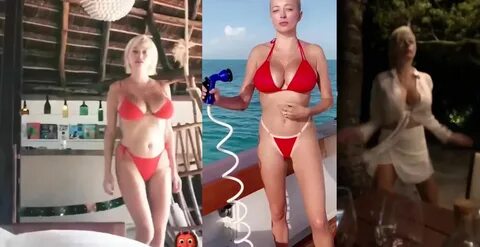 Caroline Vreeland loves to flaunt her massive 32F tits.