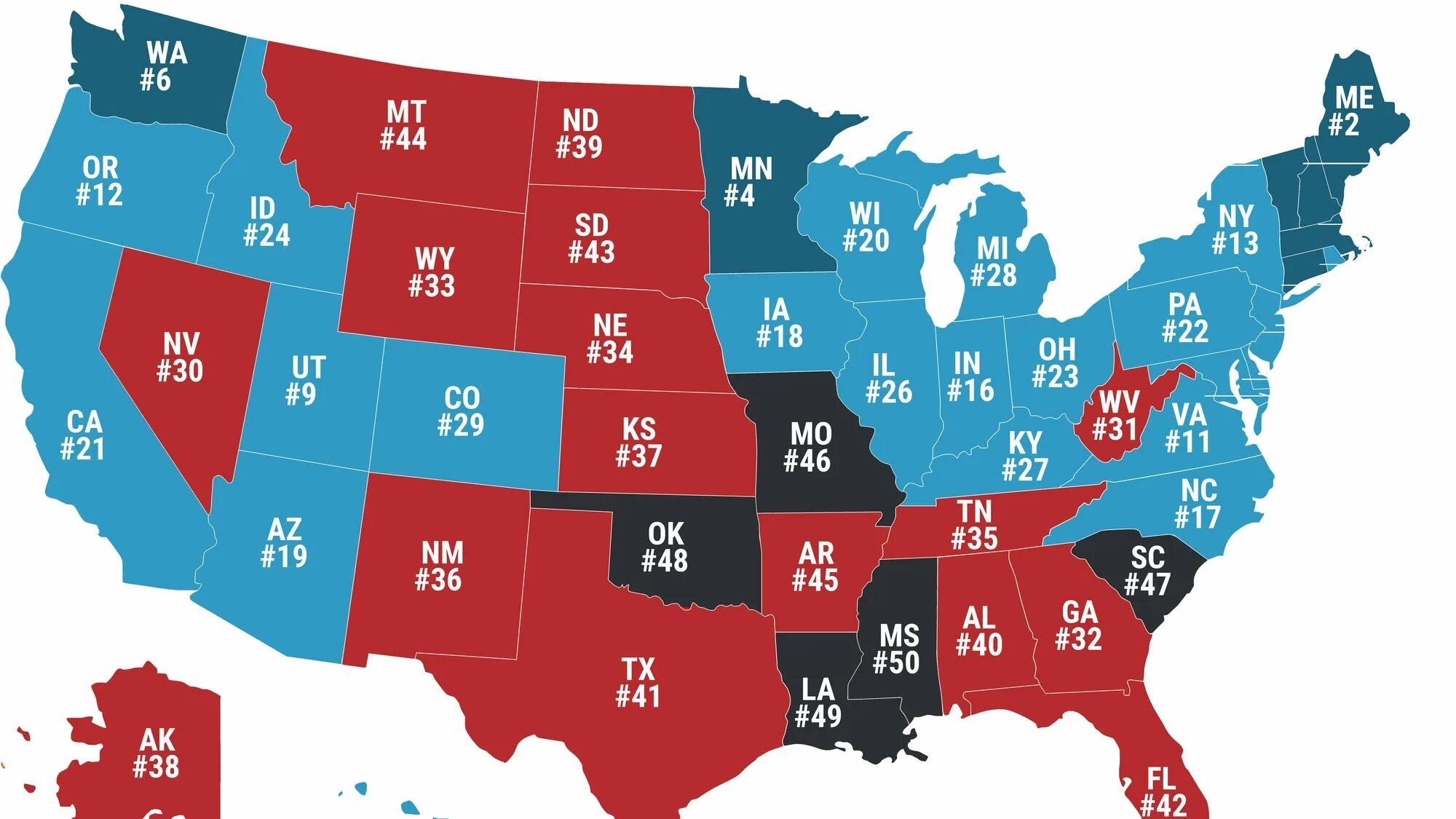 System of punishment in usa. Best states usa. Usa bad roars condition. Usa state 2022. State rankings.