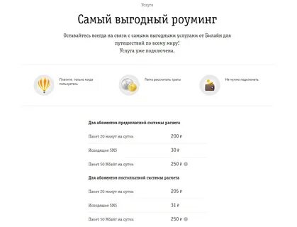 Подключить роуминг номер