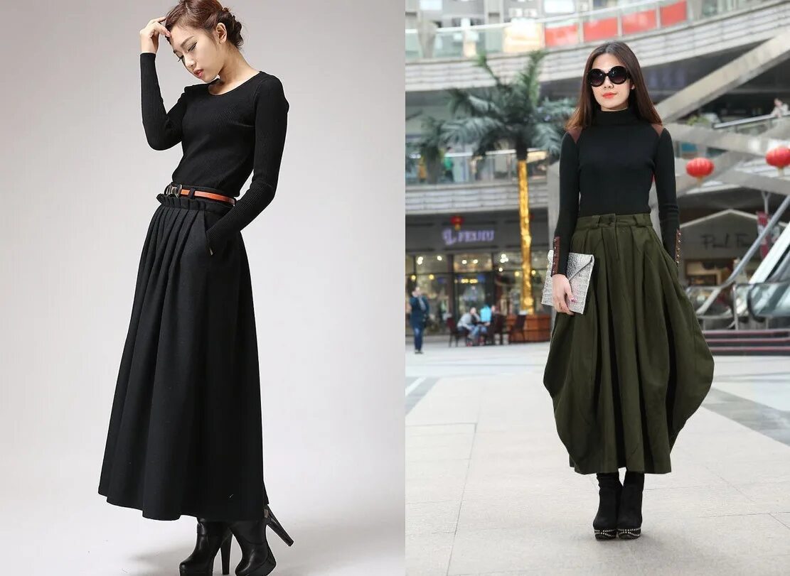 зимние длинные юбки в пол. модные длинные юбки. теплая юбка. теплая юбка в стиле бохо. зимний длинный юбки.