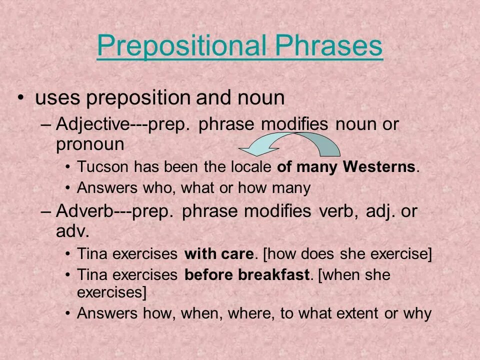 Use the phrases to write true sentences. Prepositional phrases with Nouns. Relative phrases. Prepositional phrases with adjectives. Prepositions in relative Clauses.