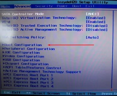 Vaio ноутбук bios