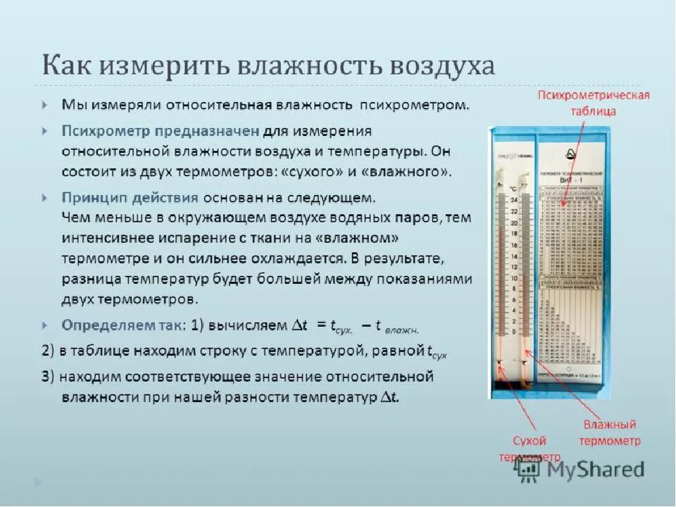 Что находится в гигрометре