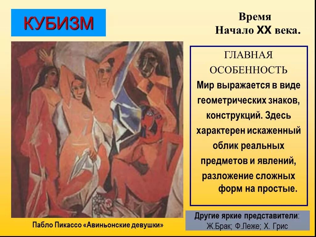 Особенности развития культуры 20 века. Кубизм в первой половине 20 века представители. Основные черты кубизма в живописи. Кубизм в искусстве 20 века. Направления в искусстве 20 век.