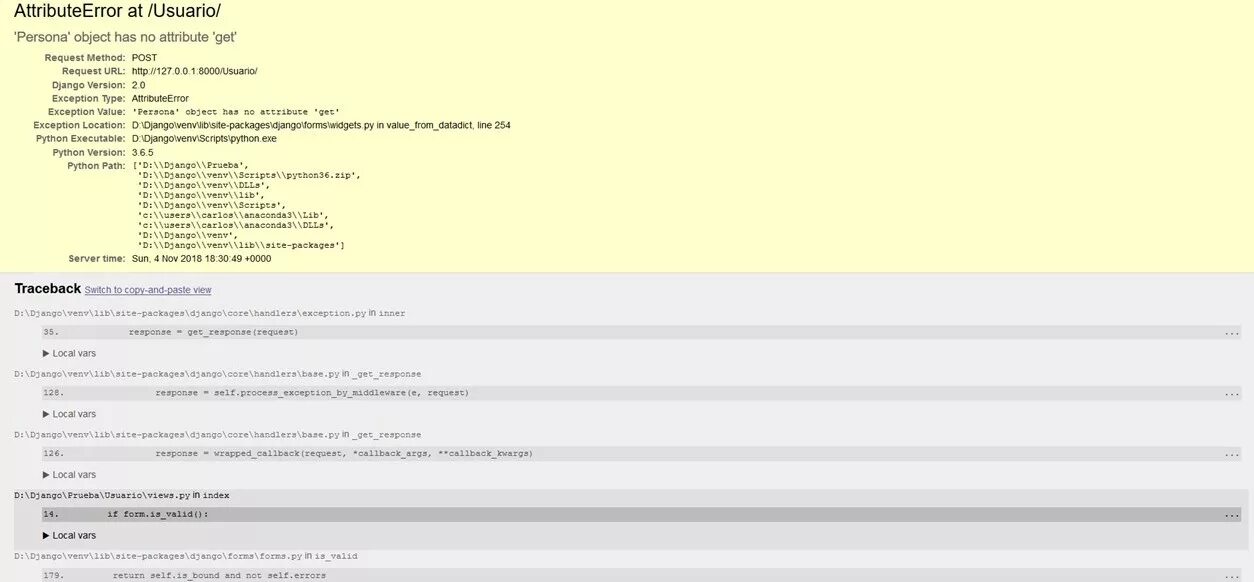 Object has no attribute get