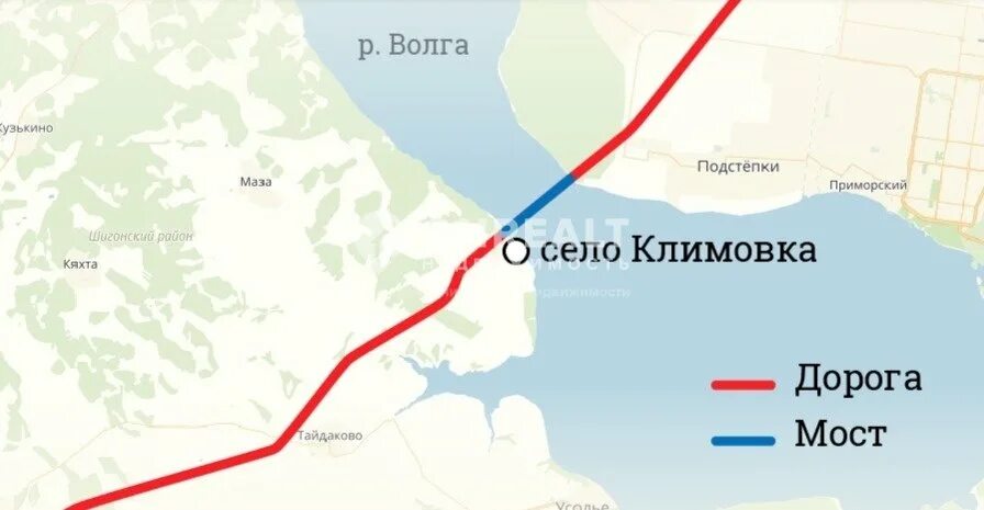 Мост через волгу в районе климовки