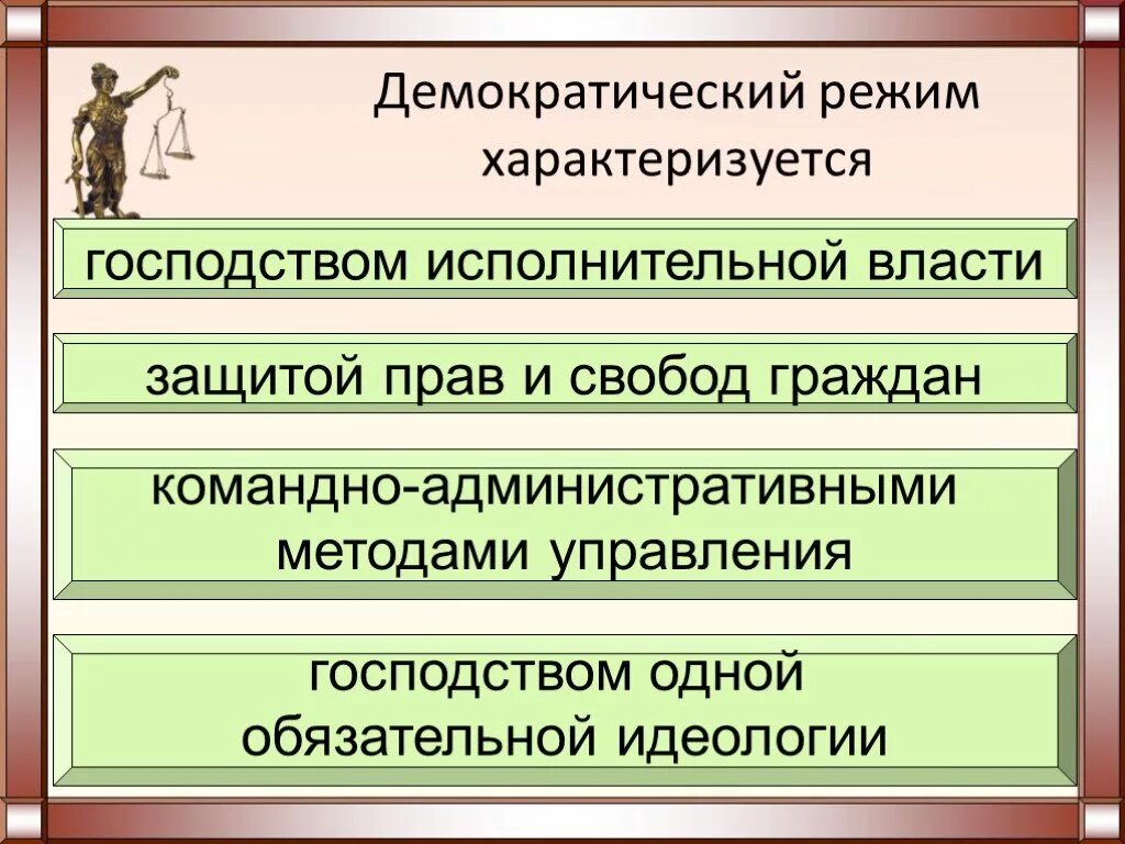 Власть в демократическом государстве характеризуется. Демократический режим характеризуется. Димократичский рижим характеризует. Демократический политический режим характеризуется. Демократический режим характеризуется господством.