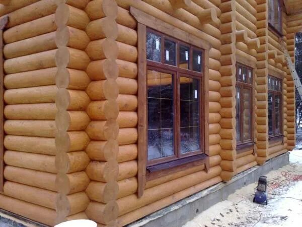 Отделка бревенчатого дома снаружи варианты Дом из оцилиндрованного бревна проект № 298 площадь 256,2 м22 13,3х13,6 , цена 4