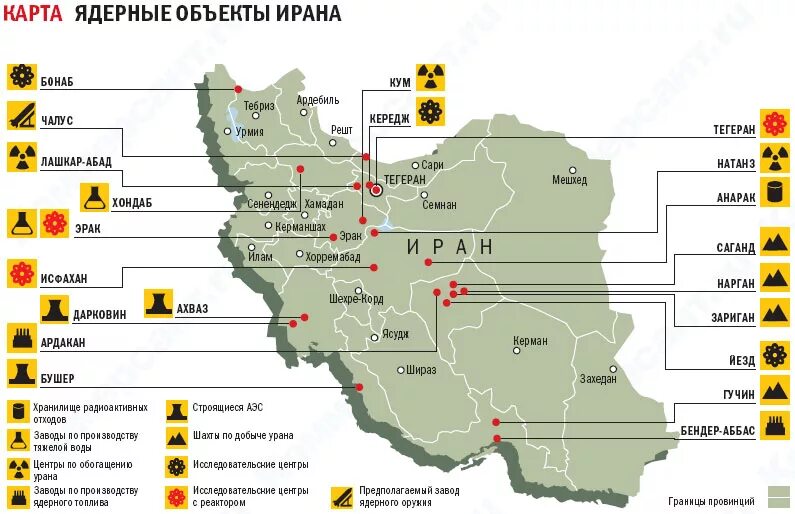 Как ответит иран на агрессию израиля. Ядерные объекты Ирана на карте. Ядерная программа Ирана карта. Ядерная электростанция Бушер в Иране. Иранские ядерные объекты на карте.