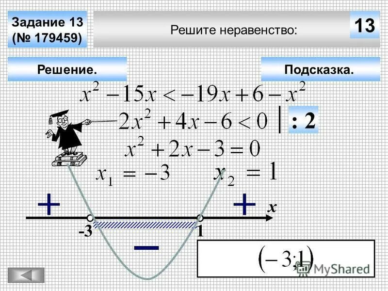 Решение неравенства 1 7x 1