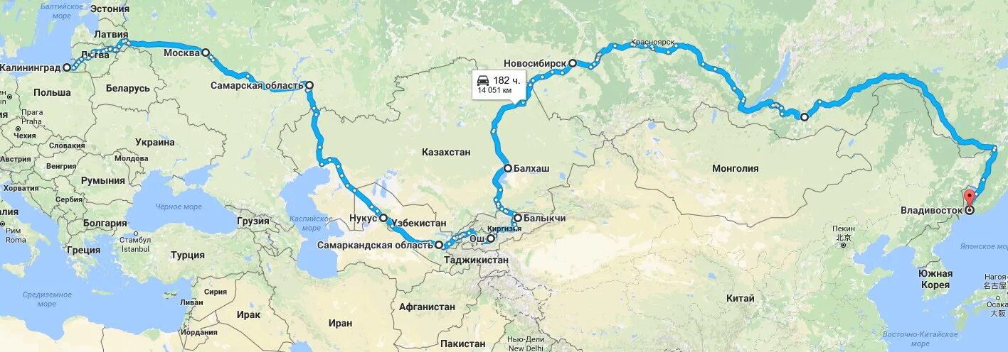 Калининград владивосток поездом сколько ехать