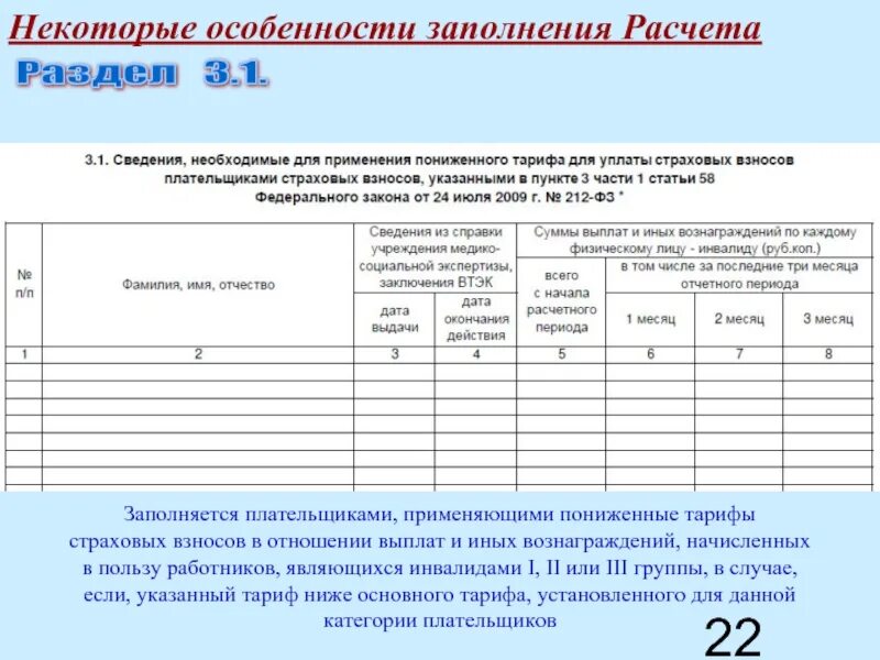 Учет взносов на пенсионное страхование. Сведения о страховых выплатах. Пониженные тарифы страховых взносов. Сведения для применения пониженного тарифа для инвалида. Расчет по начисленным и уплаченным страховым взносам.