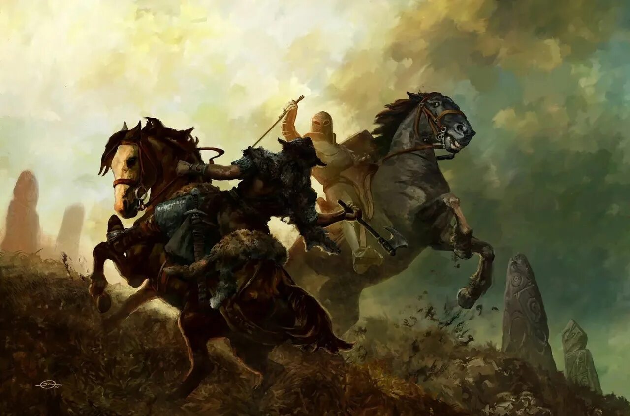 Сражение двух воинов. Рыцарь на коне. Битвы фэнтези. Всадник с копьем. Рыцари сражаются на лошадях.
