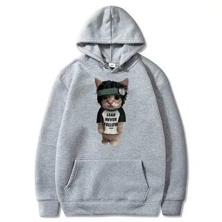 Рэпер Chief Keef Kitty Lead Never Follow Meme с принтом Толстовка Мужской с...