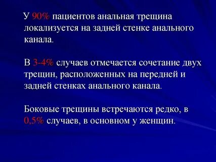Прямая кишка трещины заднего прохода