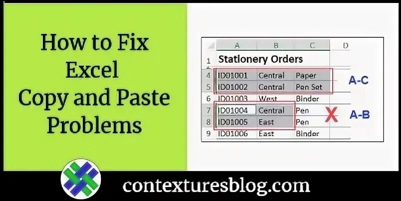 Past problems. Copy fix. paste value.